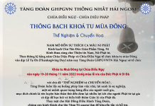 THÔNG BẠCH KHOÁ TU HỌC MÙA ĐÔNG 2022