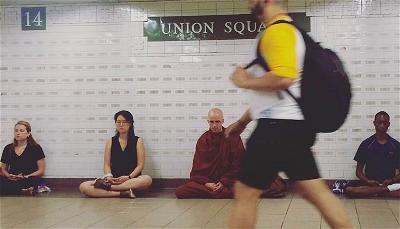 Class in the Union Square subway station Class in the Union Square subway station