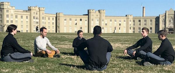 PHOTO ABC News Dan Harris and meditation teacher Jeff Warren are seen here teaching cadets