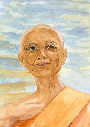 PAINTING OF ARAHANT MAHAPAJAPATI GOTAMI PAINTING OF ARAHANT MAHAPAJAPATI GOTAMI
