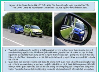 Người lái xe chậm trước mặt, có thể là mẹ của bạn