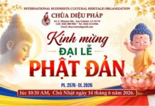 THƯ MỜI ĐẠI LỄ PHẬT ĐẢN CHÙA DIỆU PHÁP