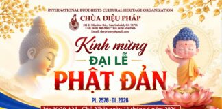 THƯ MỜI ĐẠI LỄ PHẬT ĐẢN CHÙA DIỆU PHÁP