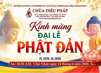 THƯ MỜI ĐẠI LỄ PHẬT ĐẢN CHÙA DIỆU PHÁP