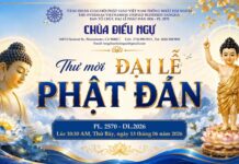 Thư Mời Đại Lễ Phật Đản Chung Tăng Đoàn Giáo Hội Phật Giáo Việt Nam Thống Nhất Hải Ngoại PL.2570-DL.2026