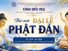 Thư Mời Đại Lễ Phật Đản Chung Tăng Đoàn Giáo Hội Phật Giáo Việt Nam Thống Nhất Hải Ngoại PL.2570-DL.2026