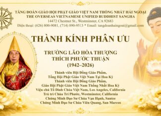 Tăng Đoàn GHPGVNTN Hải Ngoại: Thành Kính Phân Ưu Trưởng Lão Hòa Thượng Thích Phước Thuận Viên Tịch